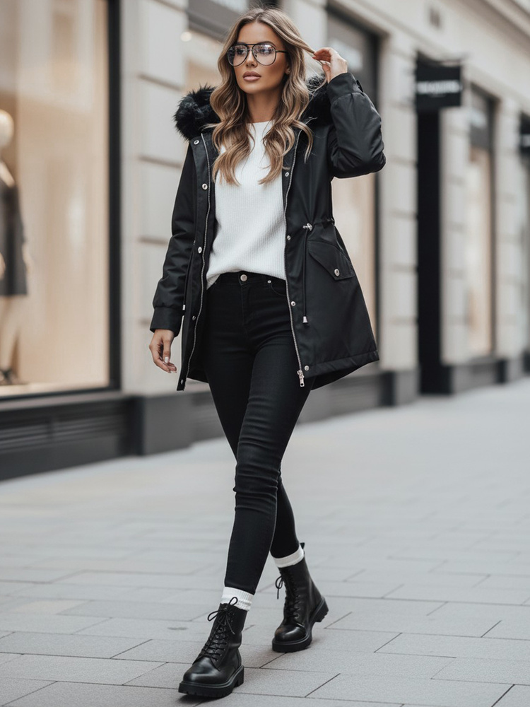 Dámská bunda MEGI černá Dstreet TY3305 Velikost: XL