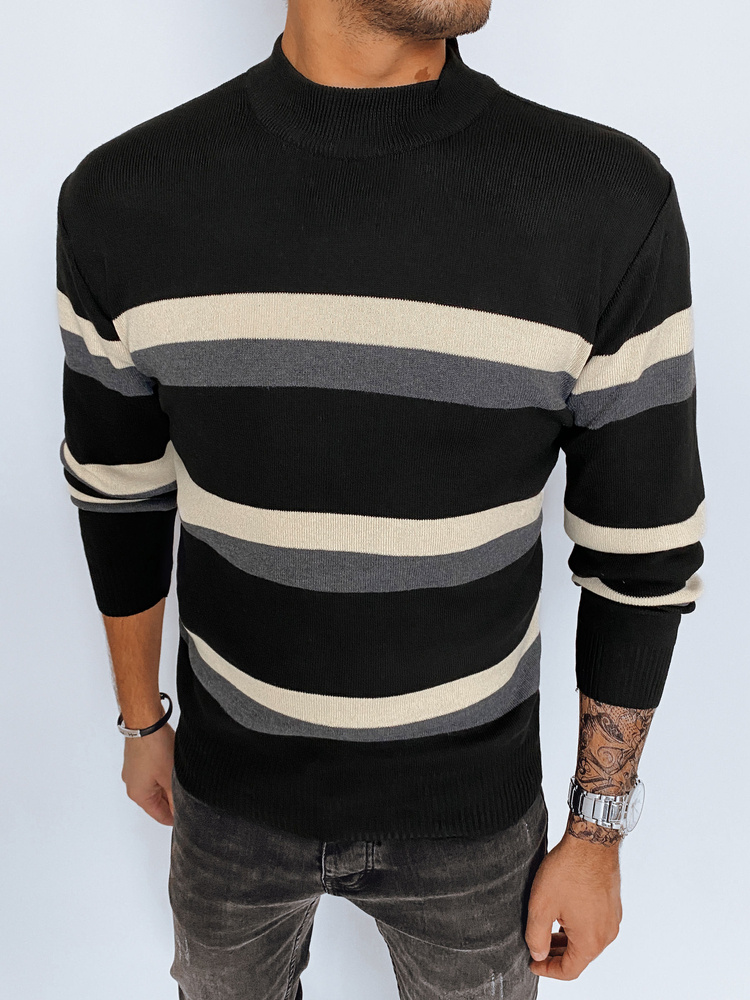 Pánský pruhovaný rolák černý Dstreet WX2127 2XL / 3XL