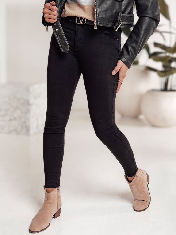 Dámské džíny trubky CLARET Barva Bílý DSTREET UY1928 Barva: Černá, Velikost: M