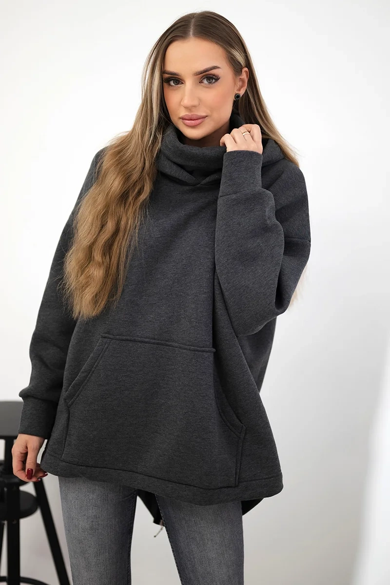 Kesi Zateplená mikina 9381 se zipem na zádech Barva: Šedá - tmavě, Velikost: UNI