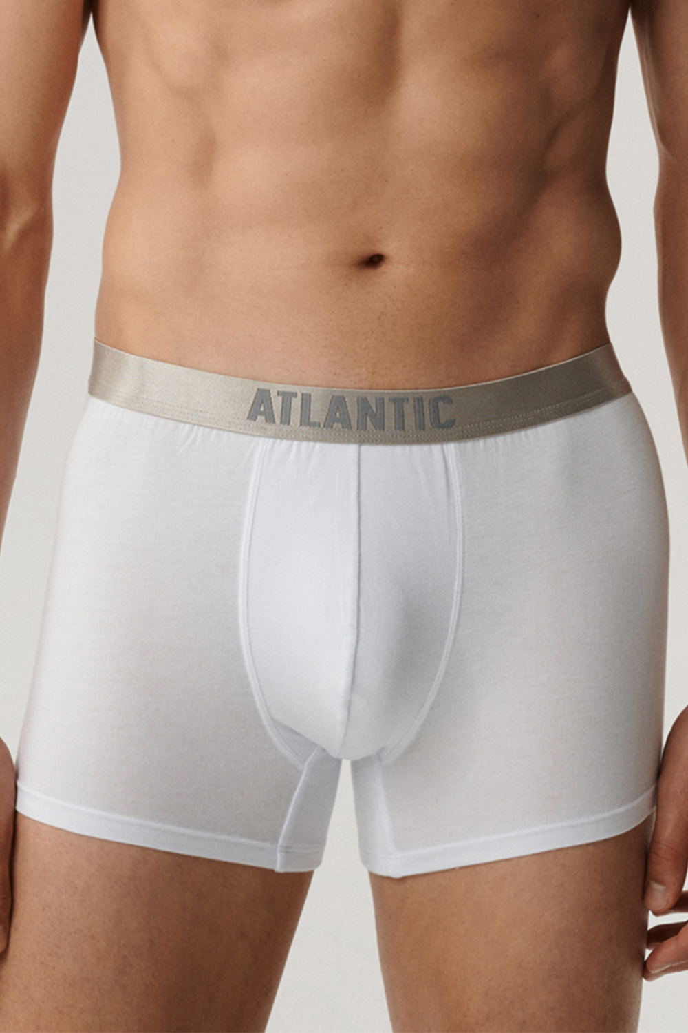 Pánské boxerky 012 black - Atlantic bílá L