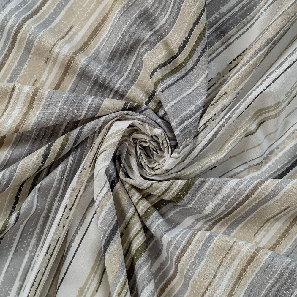 Kvalitex Bavlněné napínací prostěradlo 90x200cm proužek šedobéžový