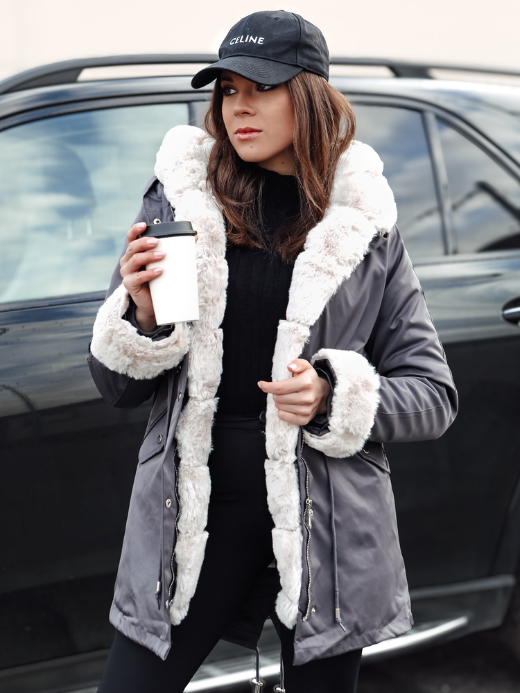 Dámská zimní bunda parka ARCTIC tmavě šedá Dstreet TY4766 M