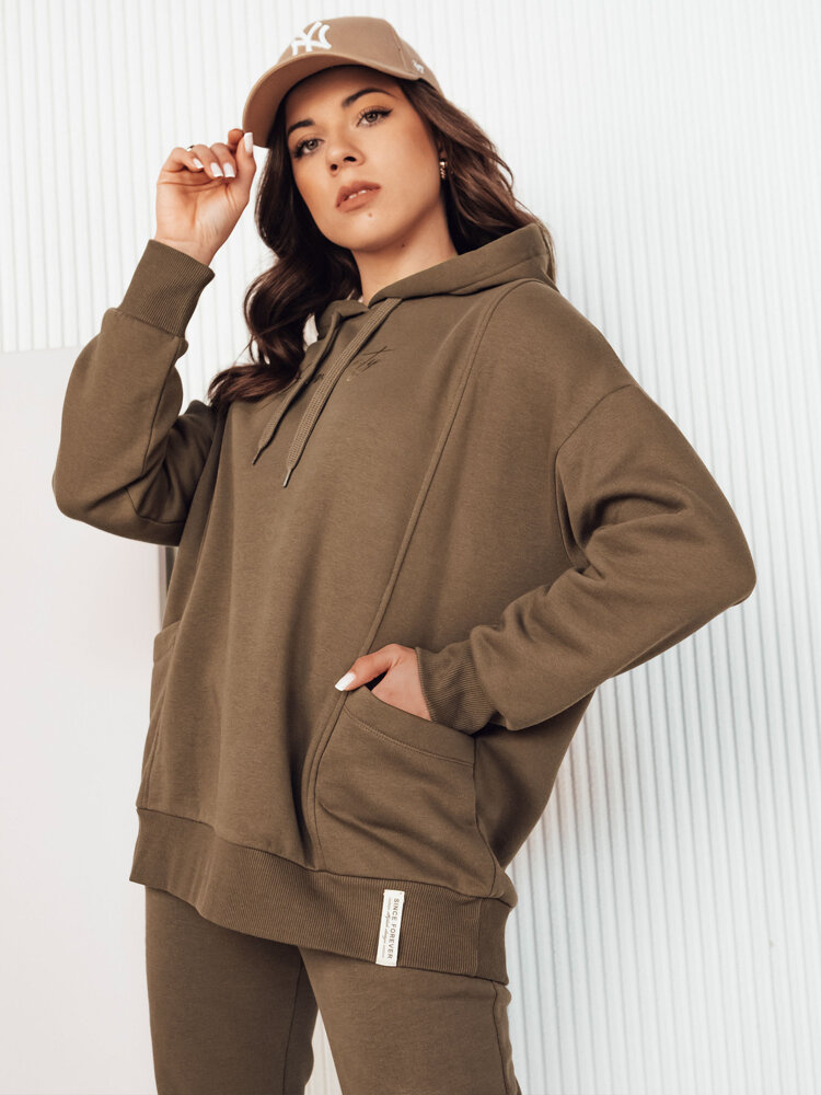 Dámská mikina Dstreet BY1278 Barva: Hnědá, Velikost: S