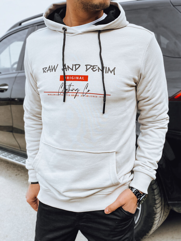 Bluza męska z nadrukiem bordowa Dstreet BX5707 Barva: Šedá - světle, Velikost: M