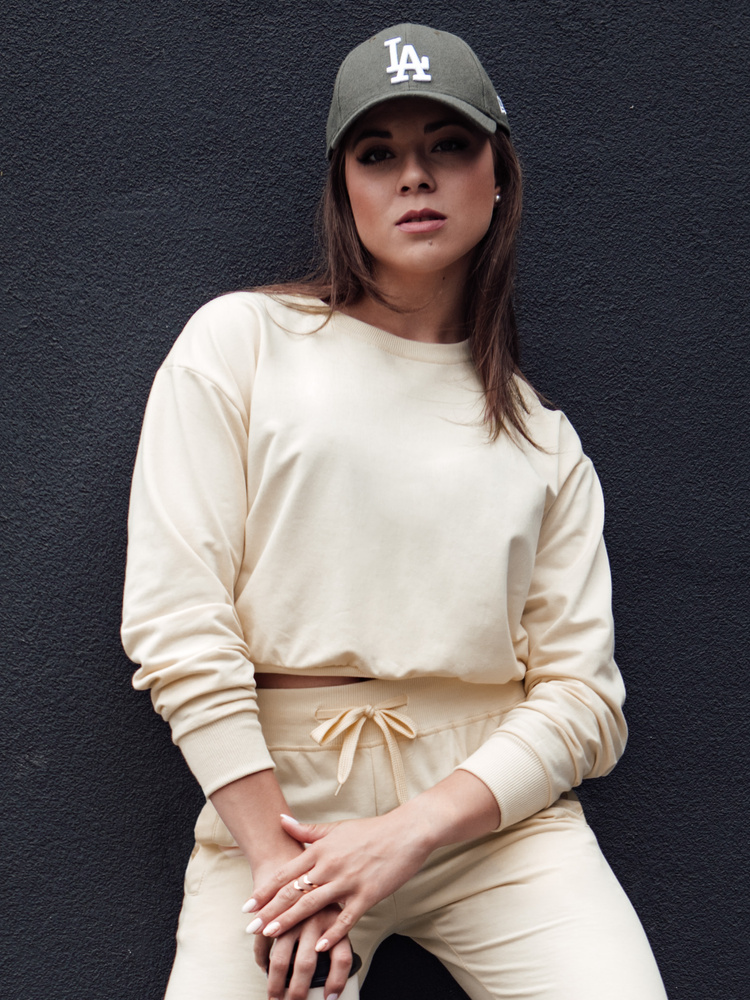 Dámská klasická mikina CASUALVIBE krémová Dstreet BY1297 L