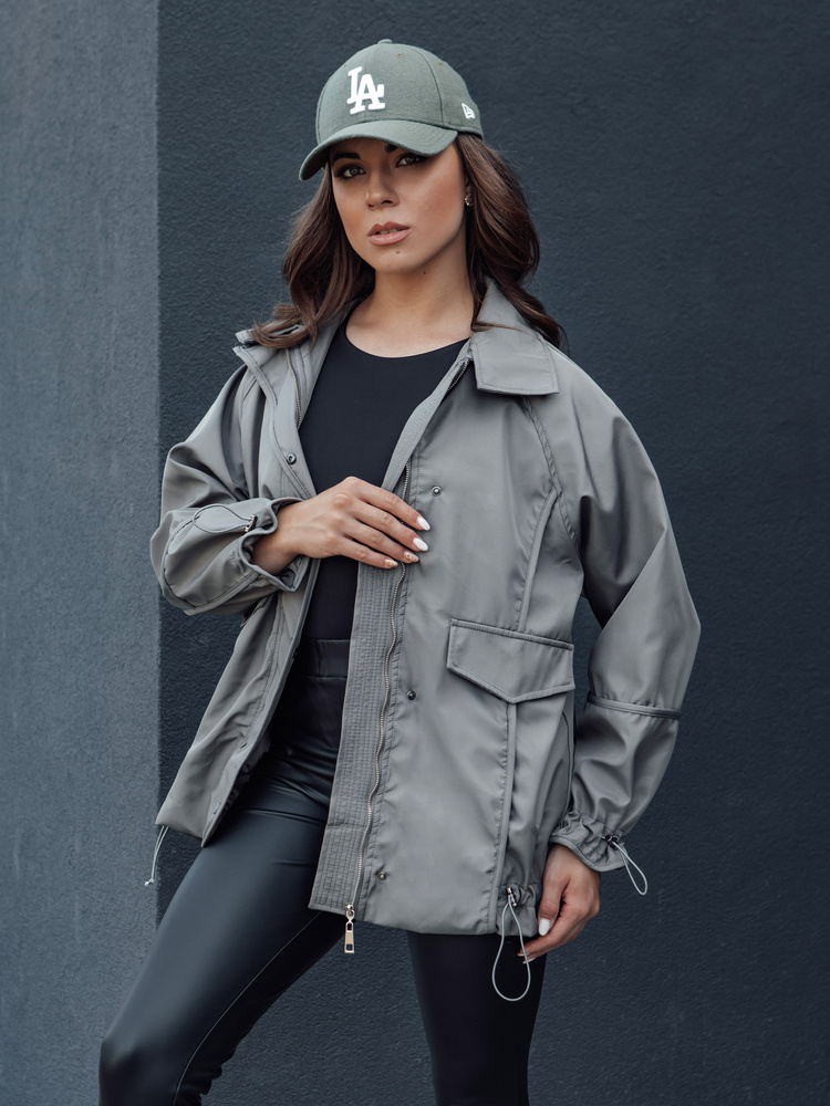 Dámská přechodová bunda ORLANDO tmavě šedá Dstreet TY4507 L