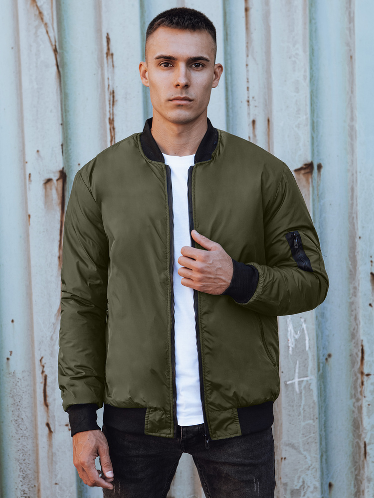 Pánská bunda bomber jacket zelená Dstreet TX4932 L