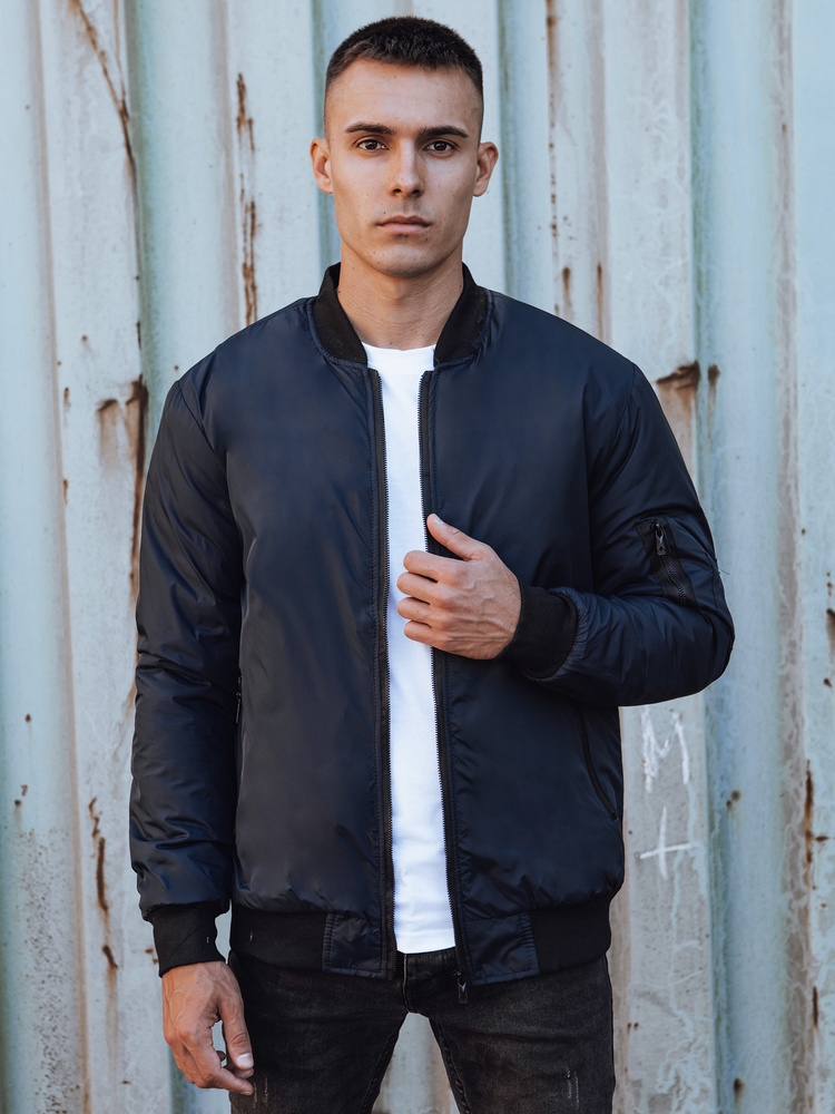 Pánská přechodová bunda bomber jacket modrá Dstreet TX4859 XL
