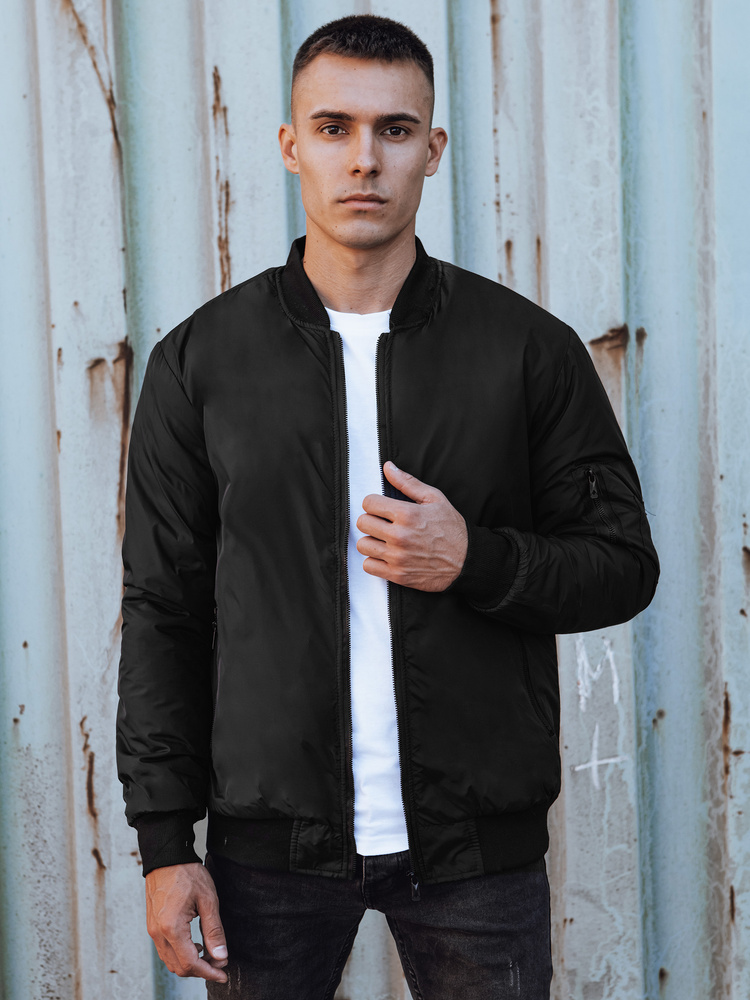 Pánská přechodová bunda bomber jacket černá Dstreet TX4858 L