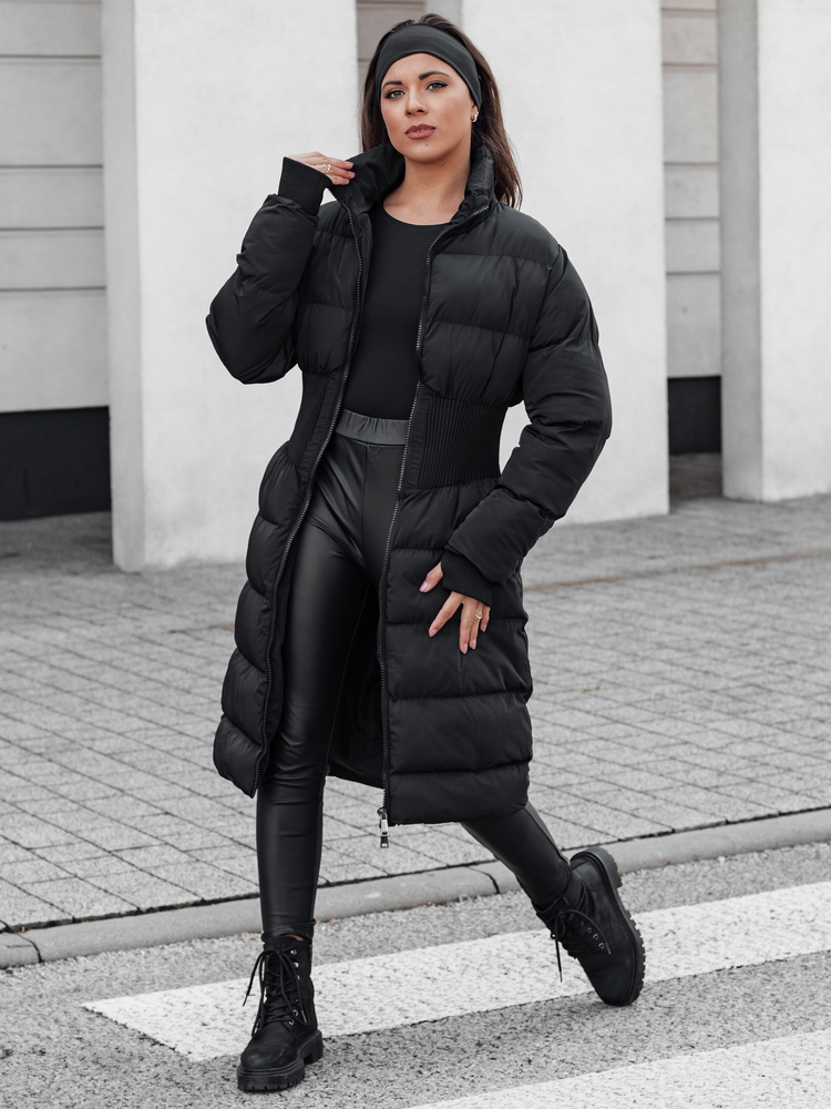Dámská zimní dlouhá prošívaná bunda FABWARM černá Dstreet TY4620 Velikost: M