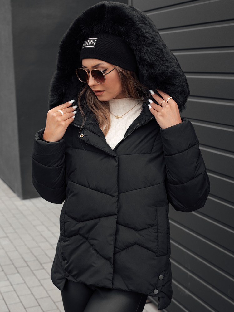 Dámská zimní bunda FIXMIX prošívaná s kapucí černá Dstreet TY4672 Velikost: M
