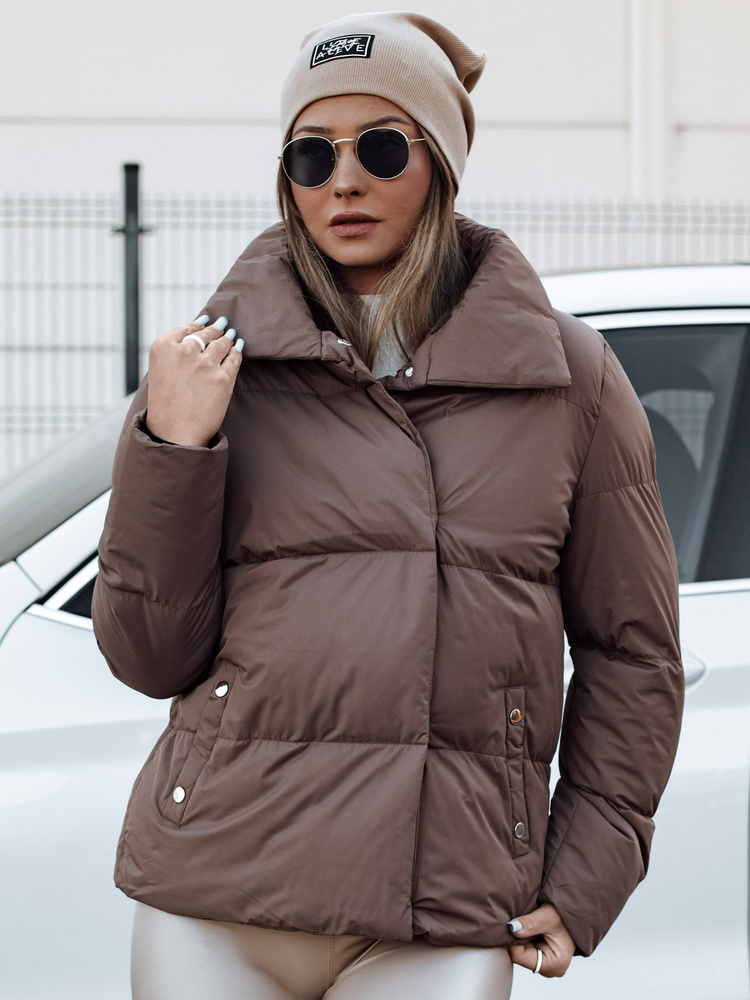 Dámská zimní prošívaná bunda LARO dámská camelová Dstreet TY4728 Velikost: XL