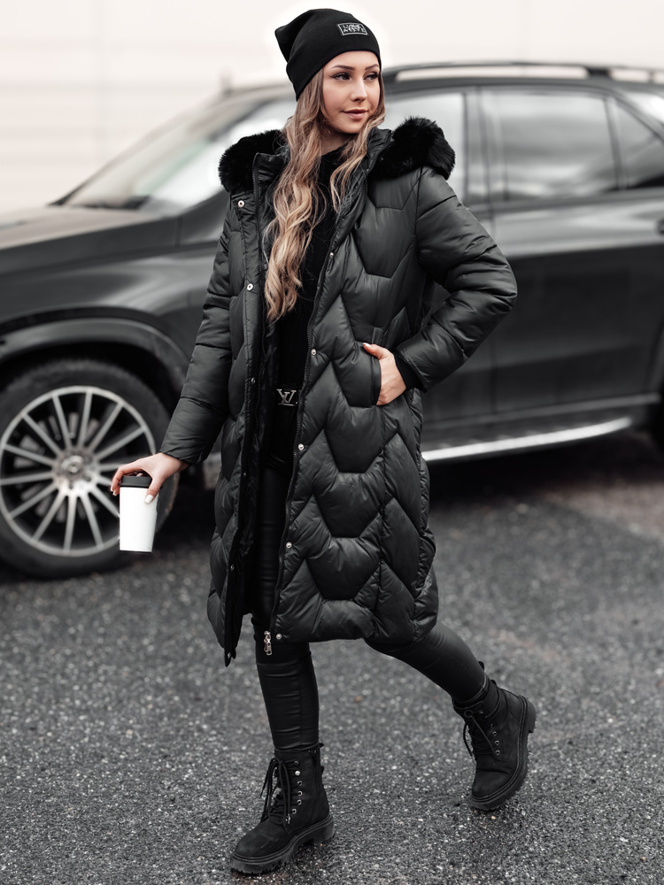 Dámská prošívaná dlouhá bunda WINTERACT černá Dstreet TY4775 M