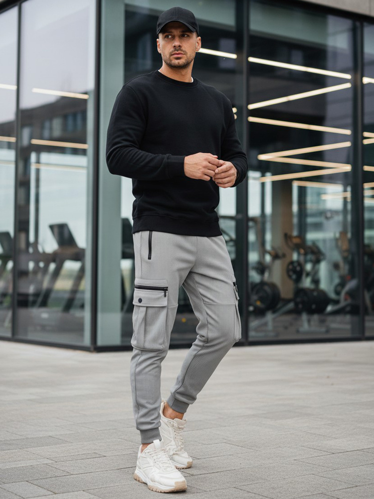 Pánská mikina bez kapuce Dstreet BX5882 Barva: Černá, Velikost: XL