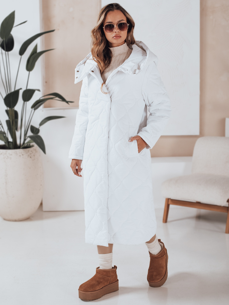 Dámská dlouhá zimní bunda s kapucí LIKEMIRA Dstreet TY4927 Barva: Bílá, Velikost: XL