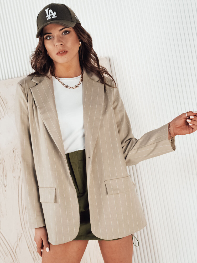 Dámský blejzr PALUD Barva béžová DSTREET PY0074 Barva: Béžová, Velikost: M/L