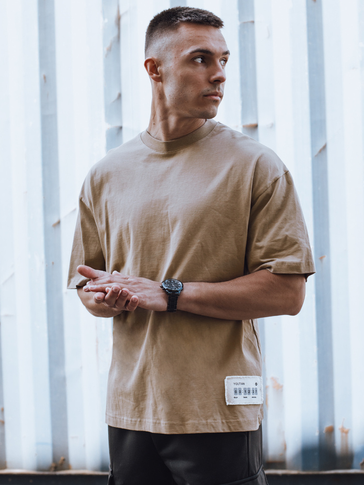 Pánské tričko Dstreet RX5502 Barva: Hnědá, Velikost: S