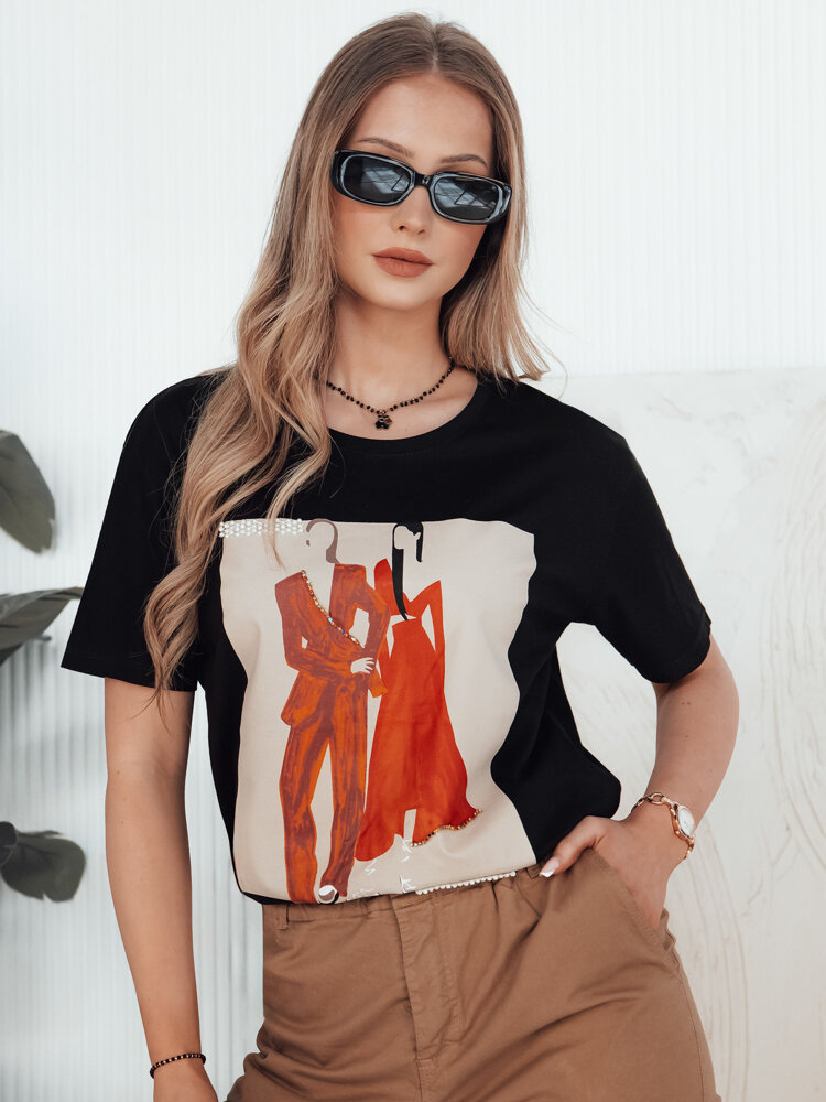 Dámské tričko Dstreet RY2583 Barva: Černá, Velikost: S/M