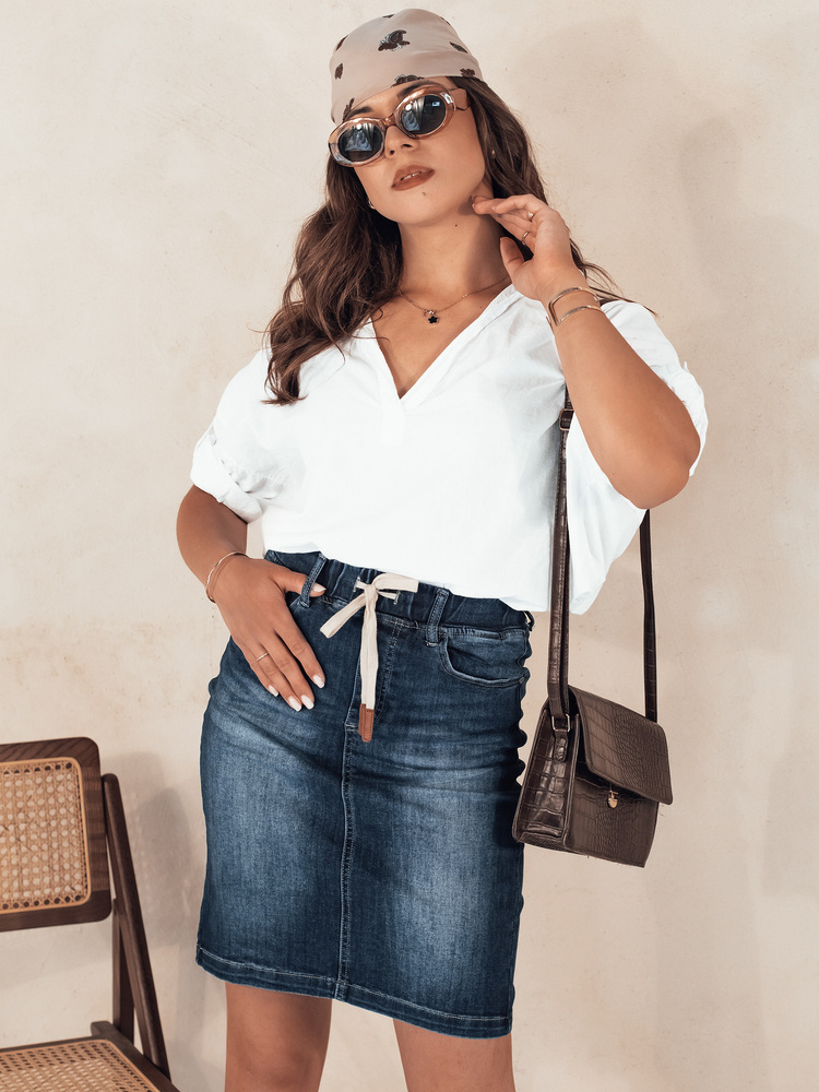 Dámská džínová sukně DENIMFIT Dstreet CY0455 Barva: Modrá - světle, Velikost: 34