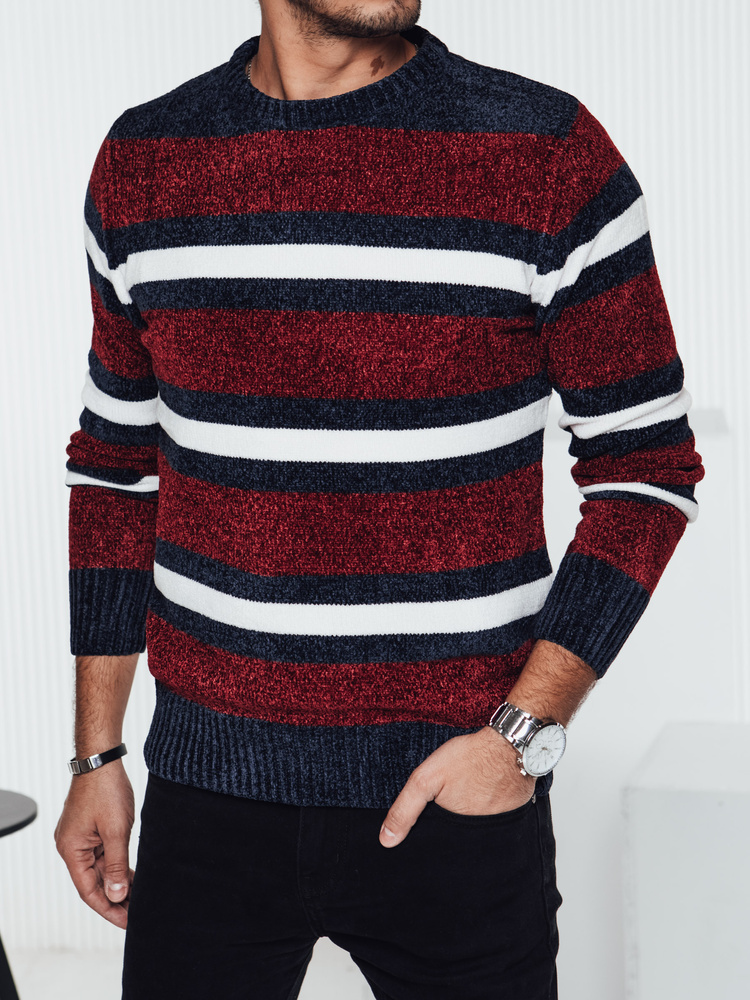 Pánský svetr Dstreet WX2262 Barva: Červená, Velikost: L