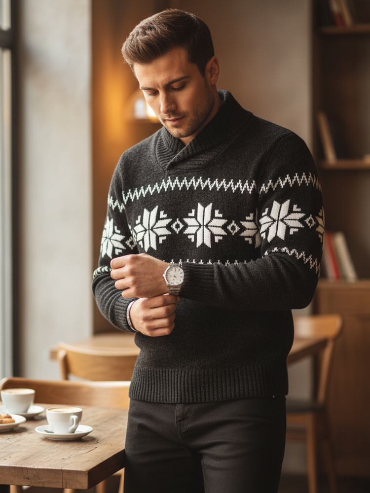 Pánský svetr černý Dstreet WX2268 M