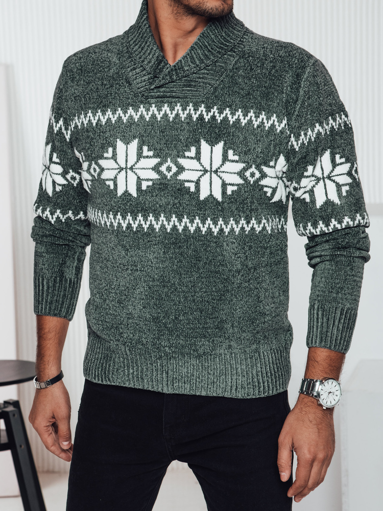 Pánský svetr Dstreet WX2268 Barva: Zelená, Velikost: XL