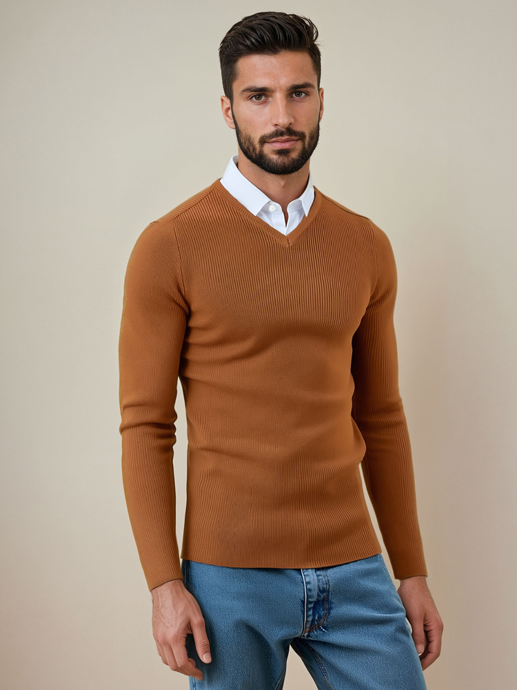 Pánský svetr velbloudí Dstreet WX2290 M