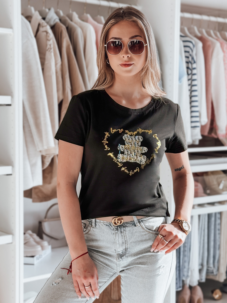 Dámské tričko TEDDYCAP Dstreet RY2745 Barva: Černá, Velikost: L