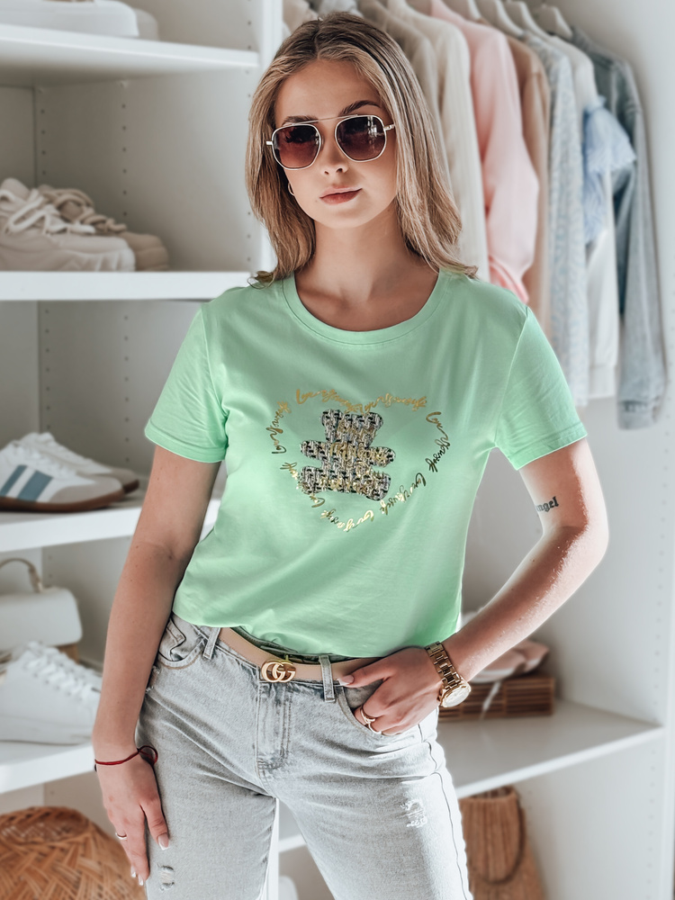 Dámské tričko TEDDYCAP Dstreet RY2745 Barva: Zelená - světle, Velikost: L