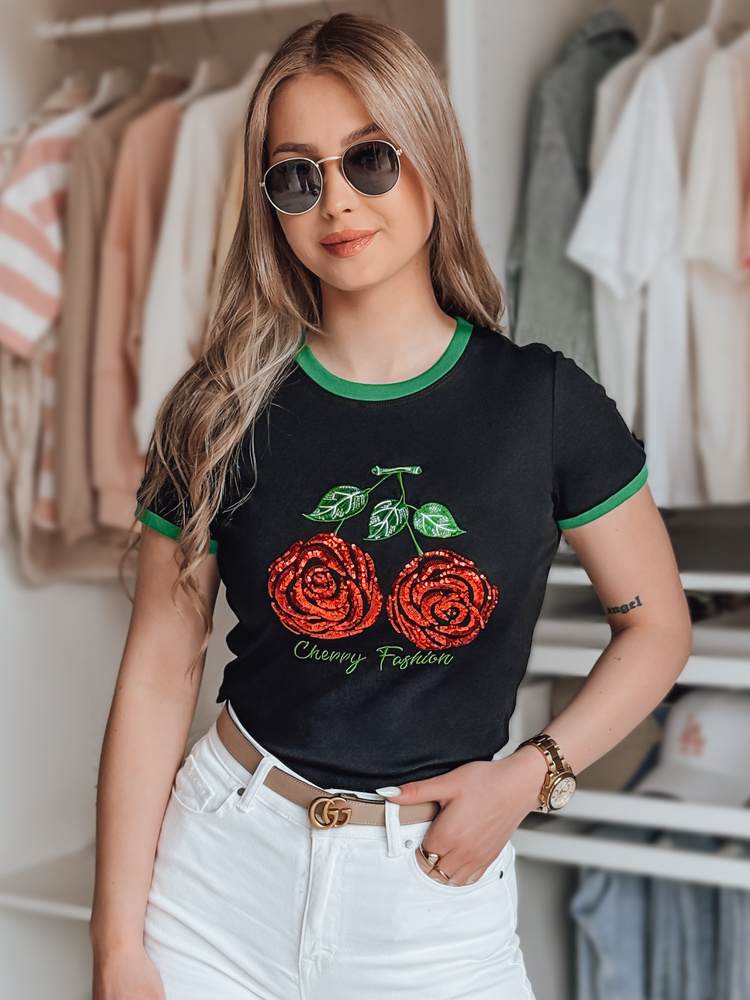 Dámské tričko ROSAWIS Dstreet RY2845 Barva: Černá, Velikost: S/M