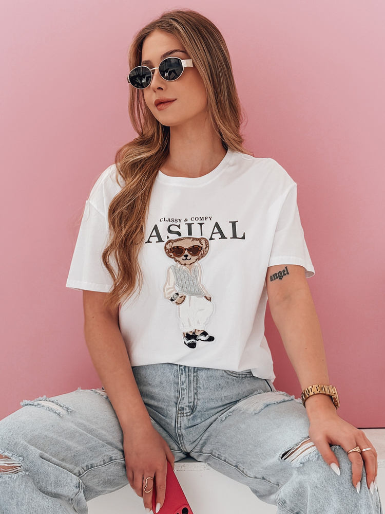 Dámské tričko MISTREET Dstreet RY2873 Barva: Bílá, Velikost: L/XL