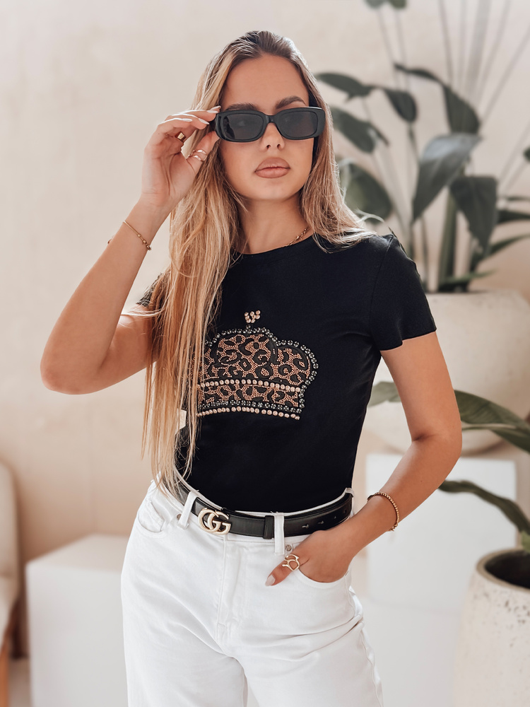 Dámské tričko BLINGESSO Dstreet RY2877 Barva: Černá, Velikost: L/XL