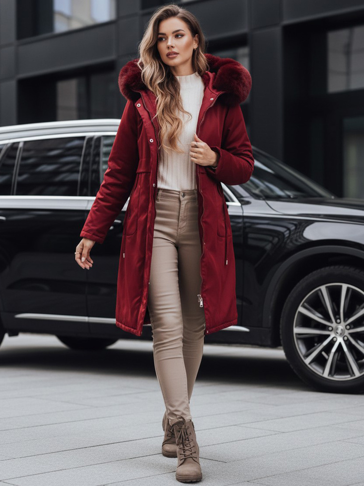 Dámská zimní bunda FERNAYA Dstreet TY5113 Barva: Bordó, Velikost: L