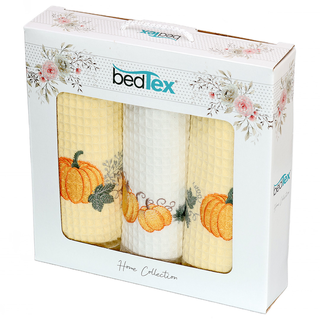 TipTrade s.r.o. Dárková sada vaflových utěrek 3 ks Dýně