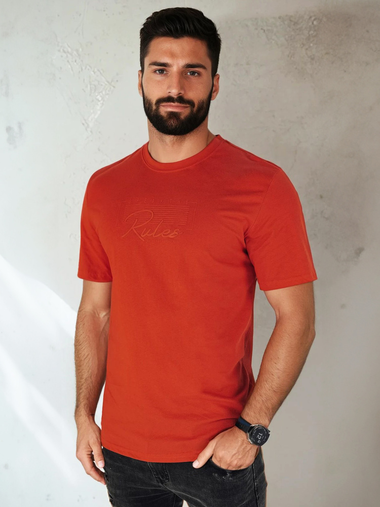 Pánské tričko s oranžovým potiskem Dstreet RX5411 XL