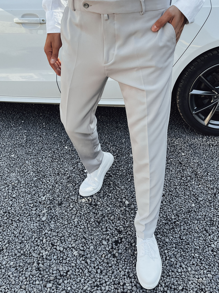 Pánské elegantní kalhoty světle šedé Dstreet UX4291 s34