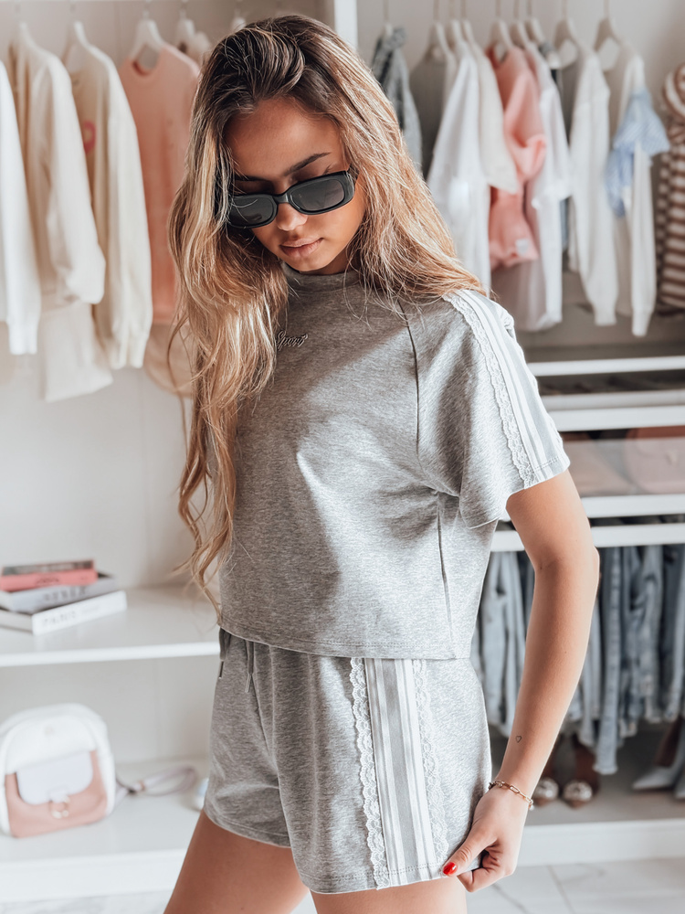Dámský komlet LOVE SPORT Dstreet AY1135 Barva: Šedá - tmavě, Velikost: L/XL