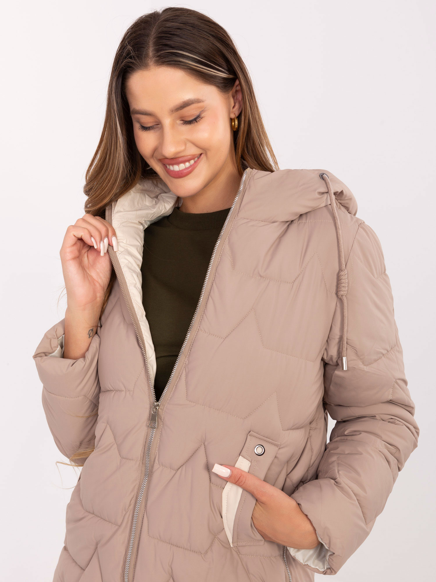 Factory Price Bunda -MBM-KR-2519.21 Barva: Béžová - tmavě, Velikost: XL