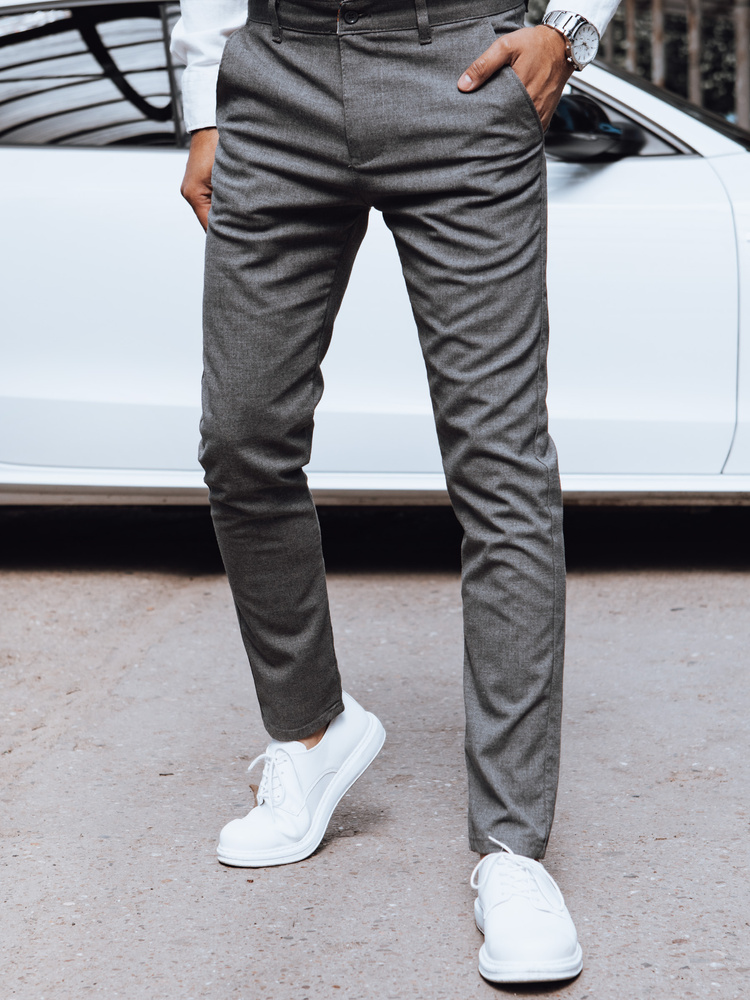 Pánské kalhoty chinos tmavě šedé Dstreet UX4388 s34