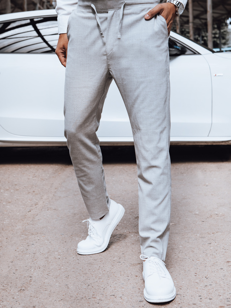 Pánské kalhoty chino světle šedé Dstreet UX4415 s34
