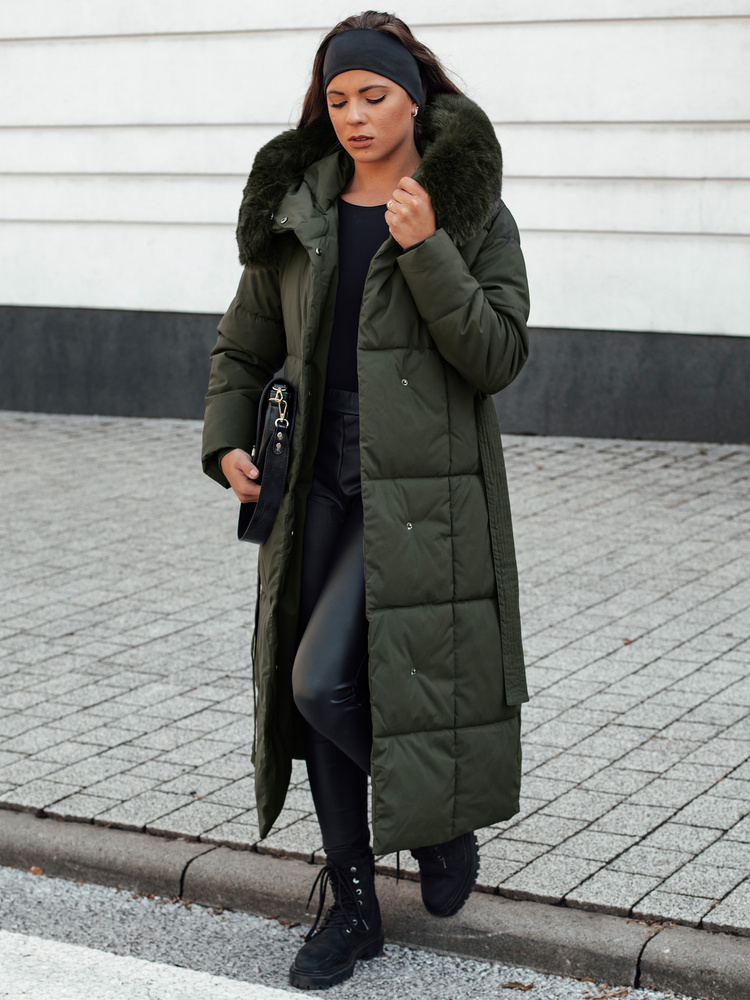 Dámská prošívaná bunda GLAMWARM zelená Dstreet TY4575 XL