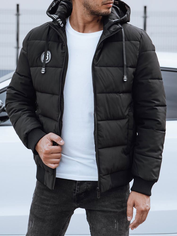 Pánská zimní prošívaná bunda s kapucí černá Dstreet TX4831 Velikost: 3XL / 56