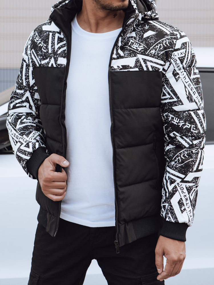 Pánská zimní bunda s kapucí Dstreet TX4874 Barva: Černá, Velikost: 3XL/56
