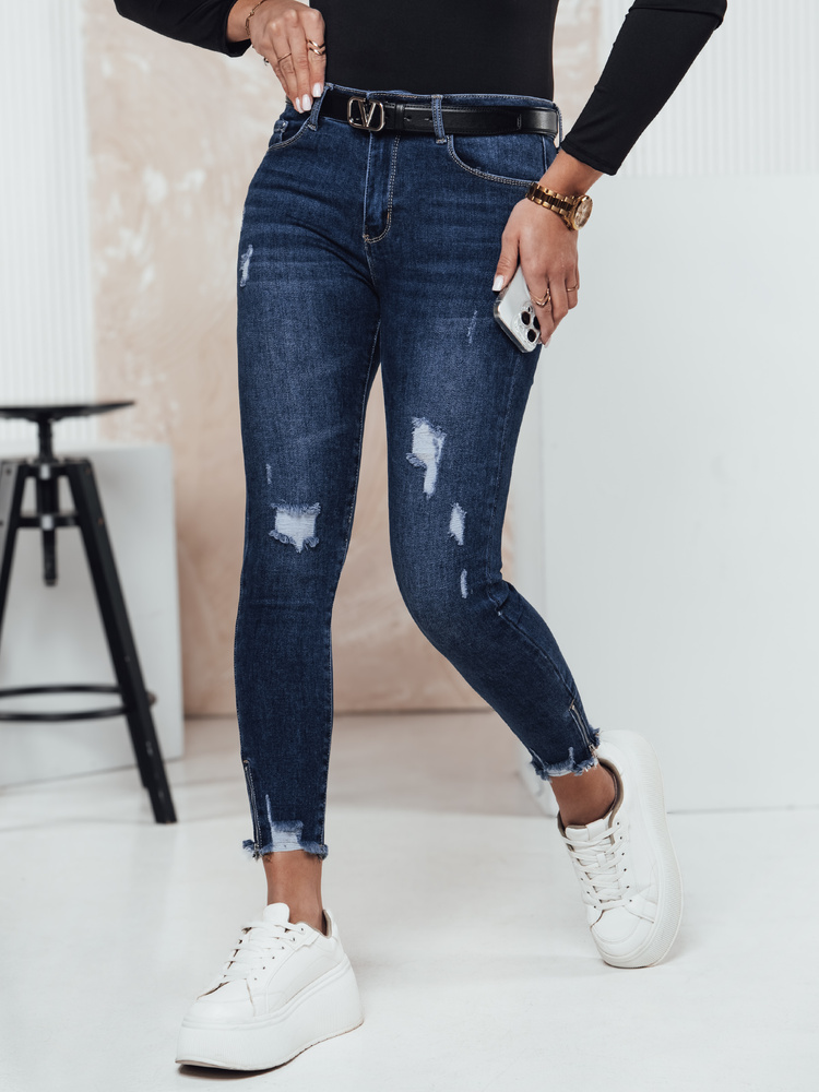 Dámské džíny ZIPDETAIL push up Dstreet UY2306 Barva: Modrá - světle, Velikost: 27