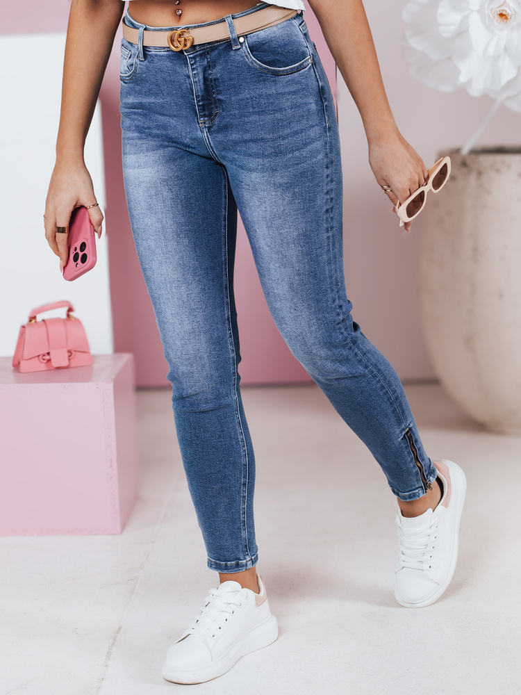 Dámské džíny skinny WERNI Dstreet UY2366 Barva: Modrá, Velikost: XL