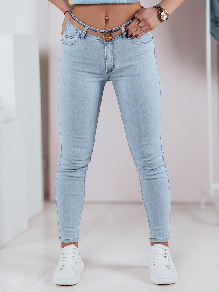 Dámské džíny skinny ELASTICON Dstreet UY2369 Barva: Modrá - světle, Velikost: XS