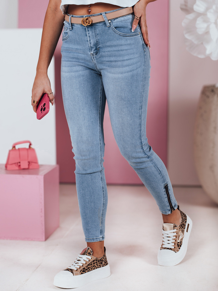 Dámské džíny skinny FITTALIA Dstreet UY2381 Barva: Modrá - světle, Velikost: XS