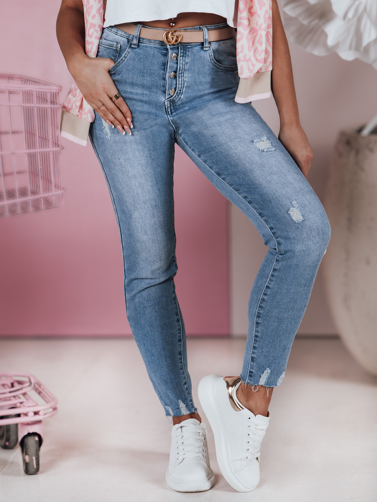 Dámské džíny skinny TRENDIVA Dstreet UY2384 Barva: Modrá - světle, Velikost: XS