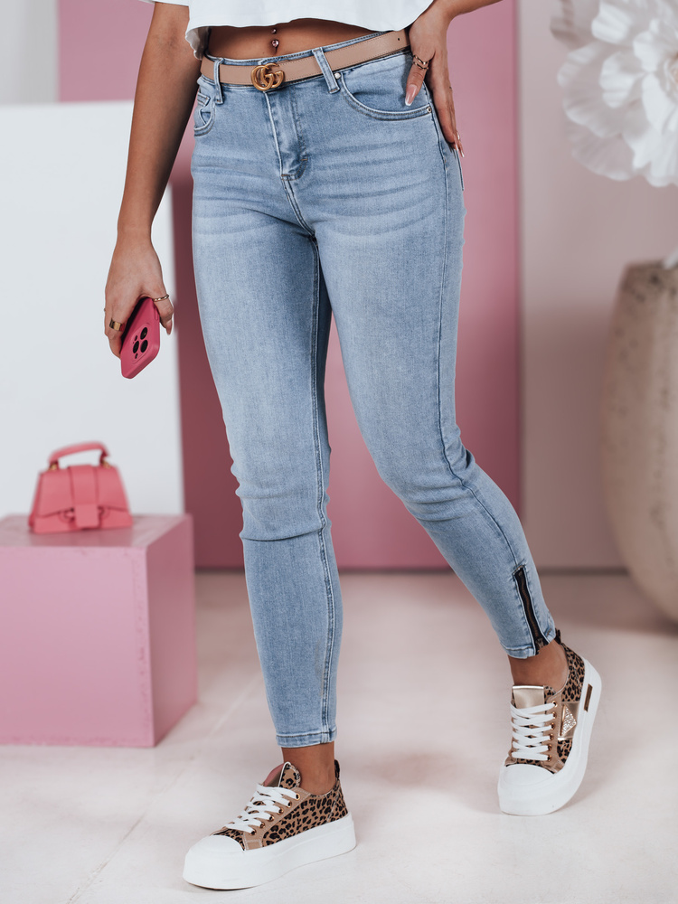 Dámské džíny skinny střední pas ZIPSTYLE Dstreet UY2392 Barva: Hnědá, Velikost: XL